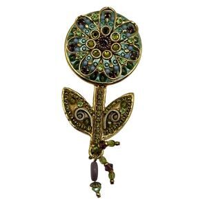 Vintage Michal Golan Jeweled Daisy Flower Brooch Pin Pendant Enhancer